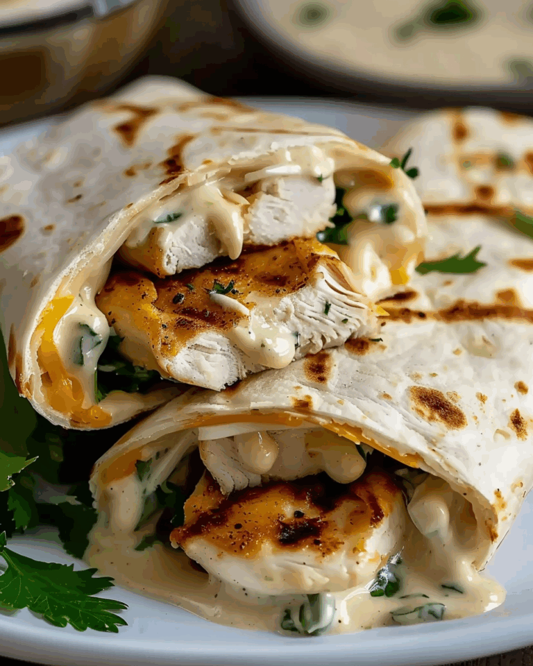 Cheesy Garlic Chicken Wraps