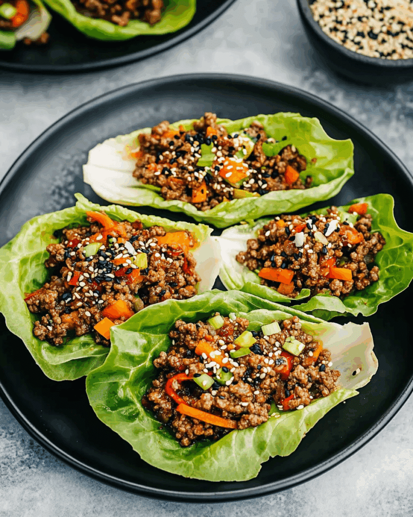 Asian Style Ground Beef Lettuce Wraps