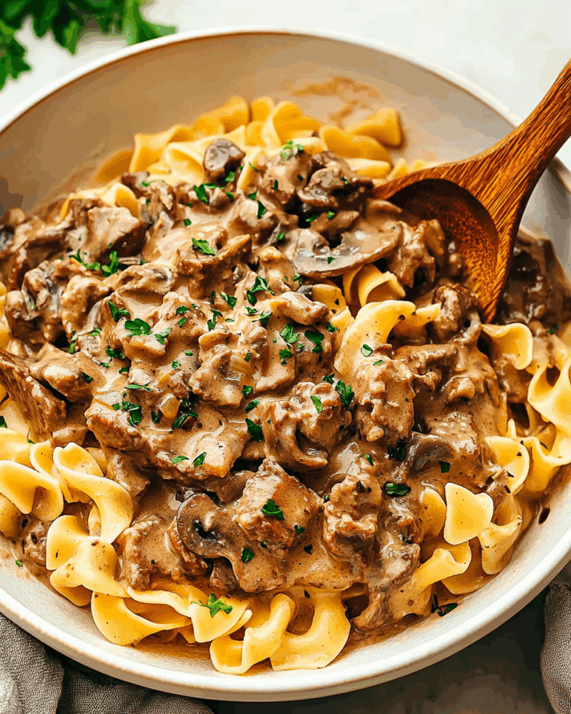 Beef Stroganoff with Egg Noodles