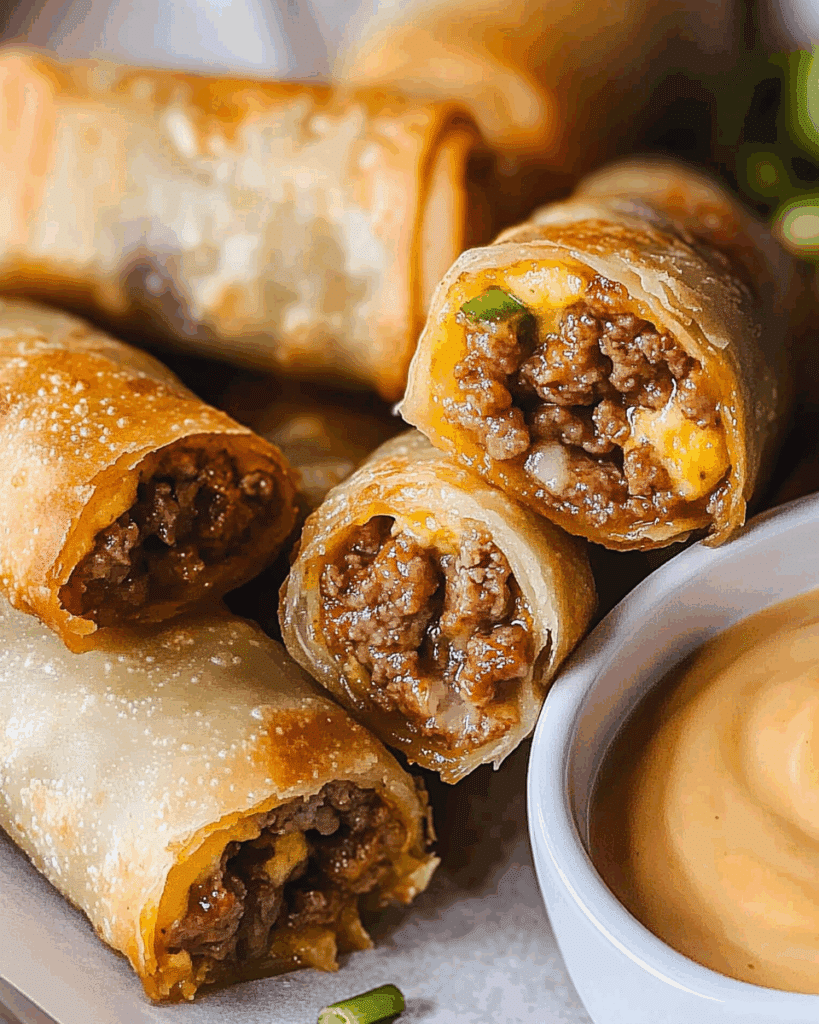 Cheeseburger Egg Rolls