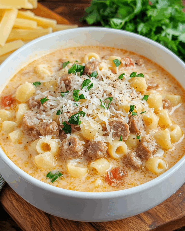 Creamy Parmesan Sausage Ditalini Soup