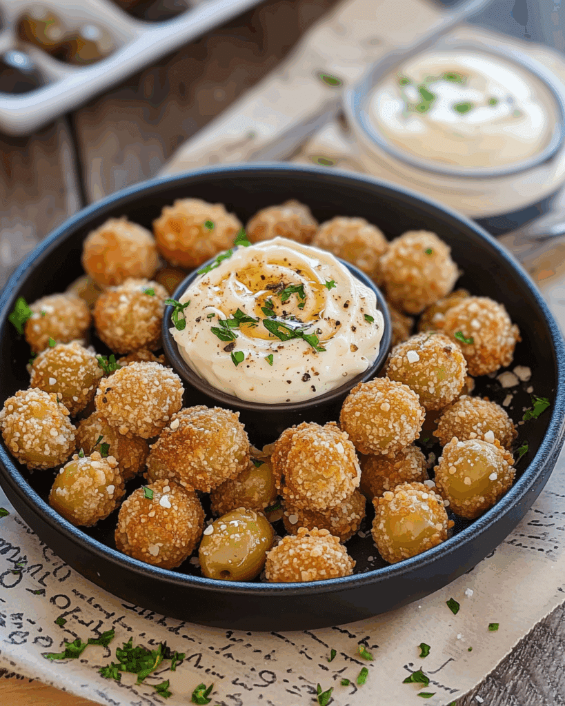 Fried Olives with Garlic Aioli