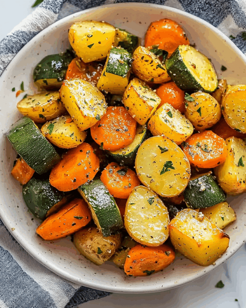 Garlic Herb Roasted Potatoes, Carrots, and Zucchini