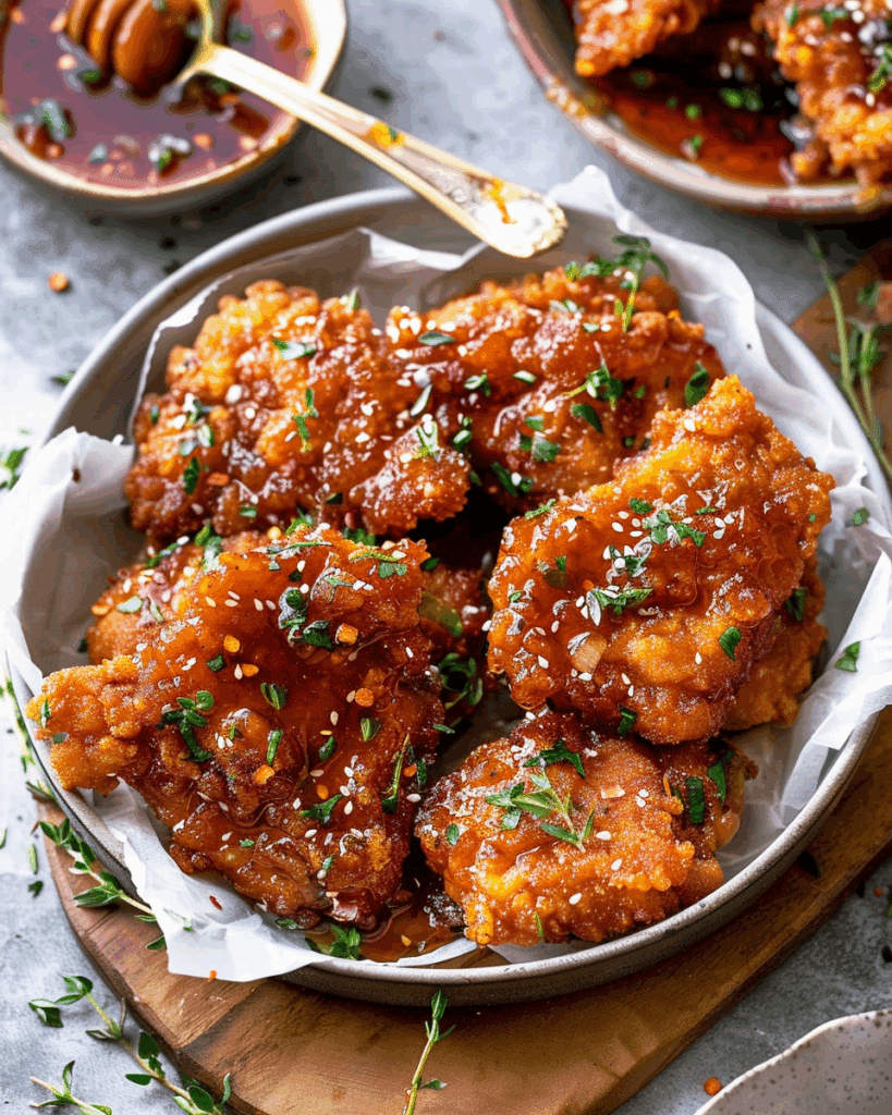 Baked Crunchy Hot Honey Chicken