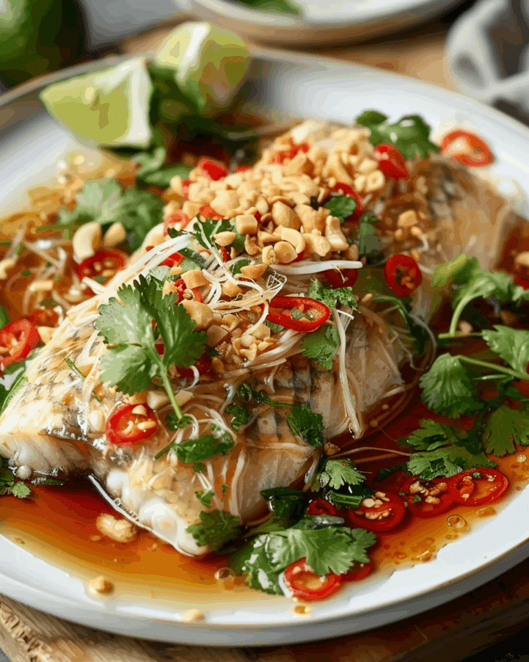 Thai Lime-Garlic Steamed Fish