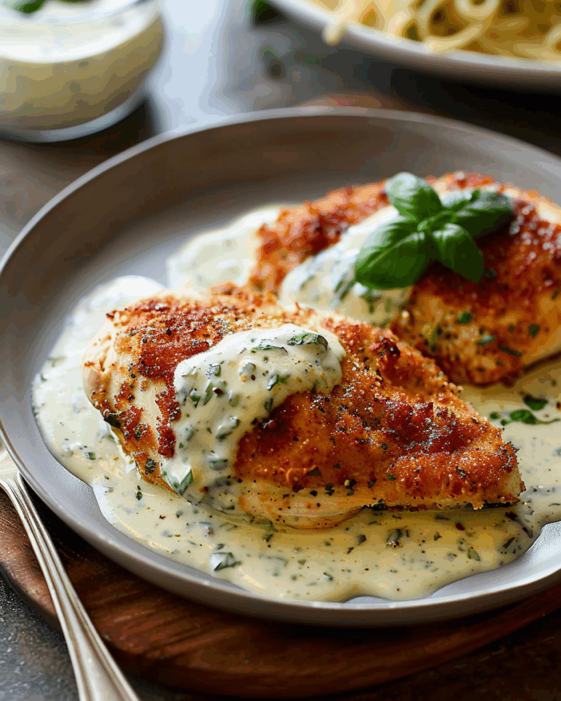 Chicken in Basil Cream Sauce
