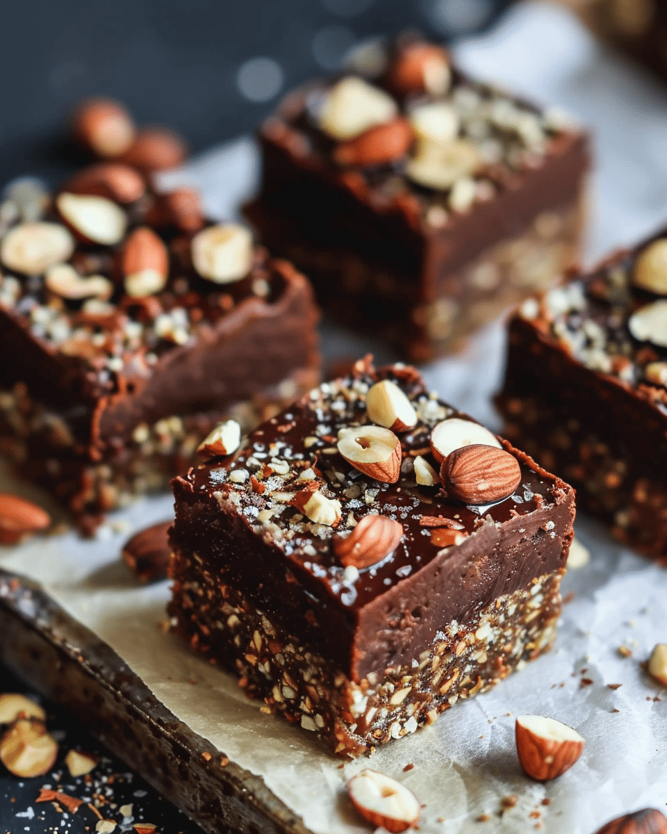 No-Bake Cacao Hazelnut Bliss Bars