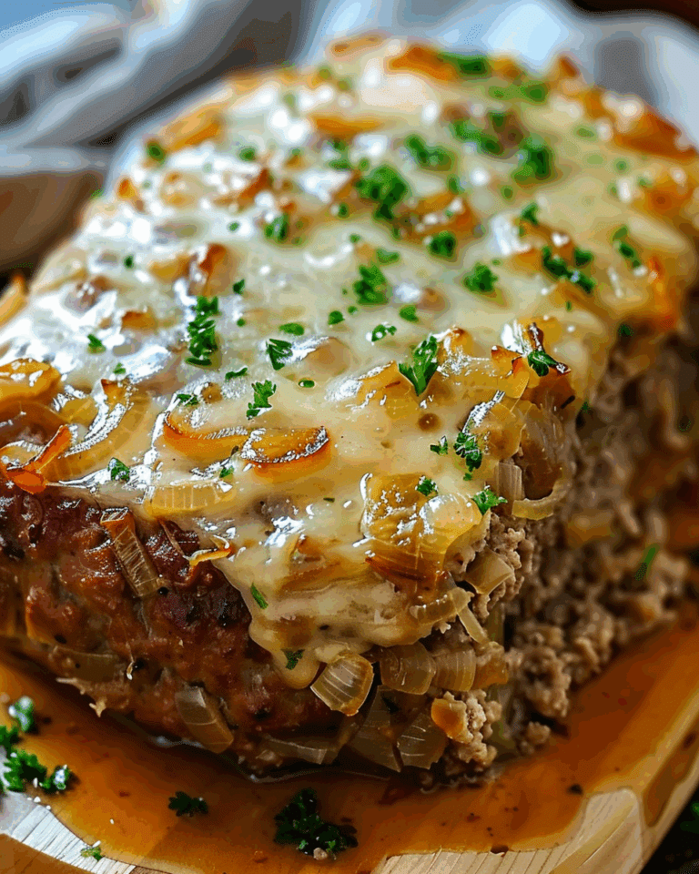Crockpot French Onion Meatloaf