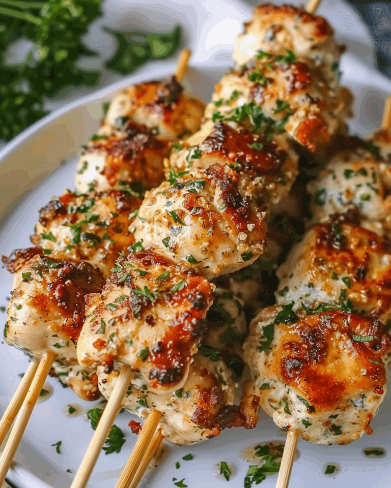 Garlic Mozzarella Chicken Bomb Skewers