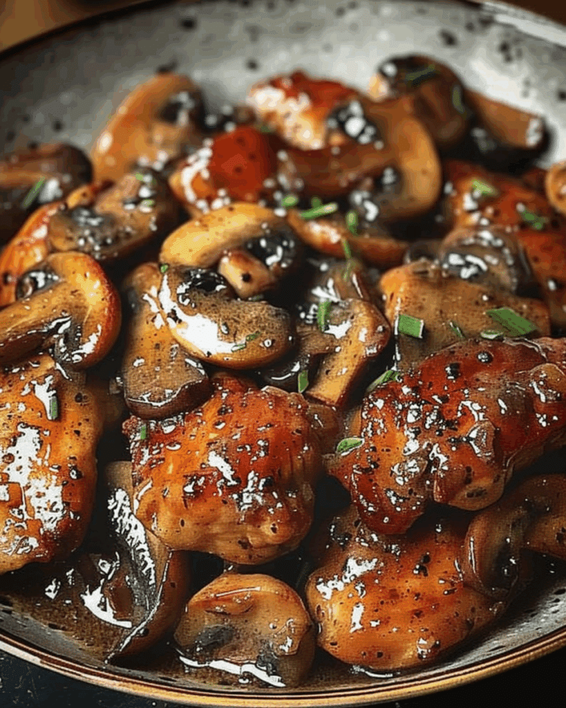 Black Pepper Chicken With Mushrooms