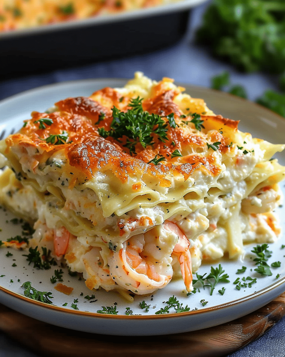 Seafood Lasagna with Shrimp and Crab