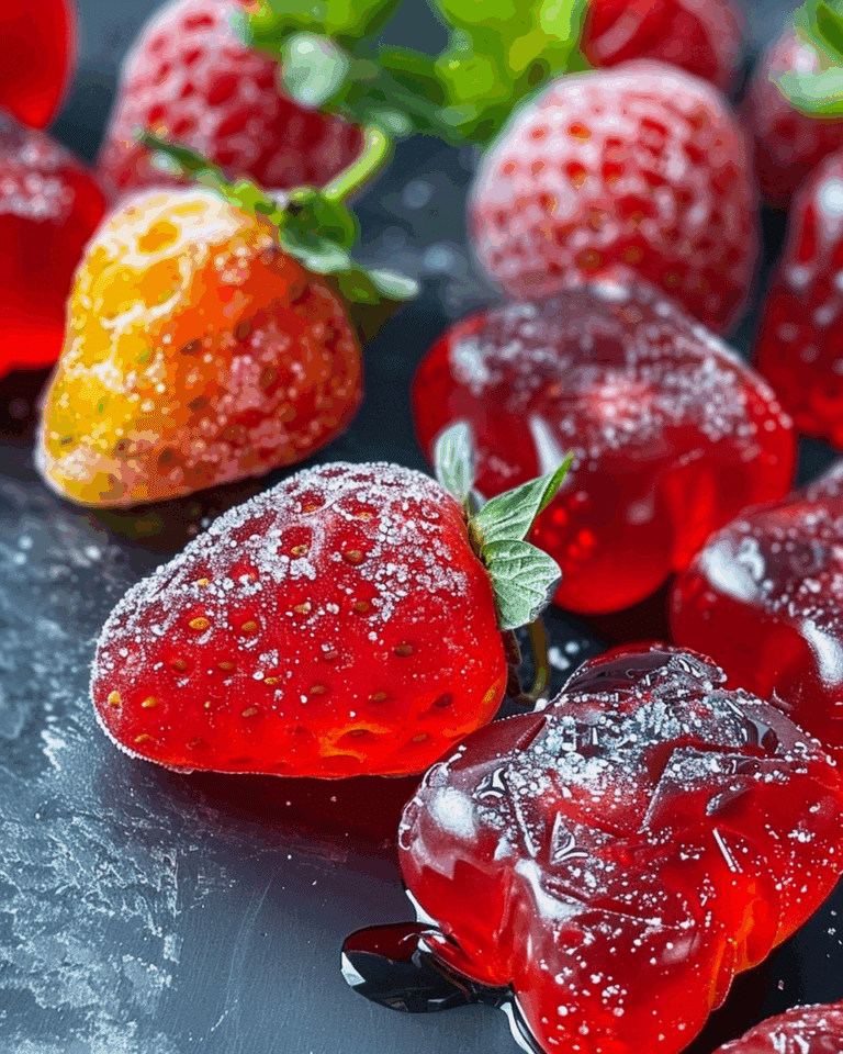 Candied Jolly Rancher Strawberries