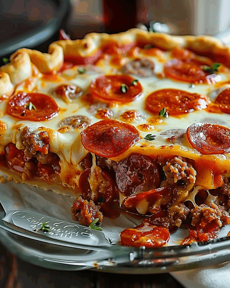 Deep Hamburger Sausage Pepperoni Pie