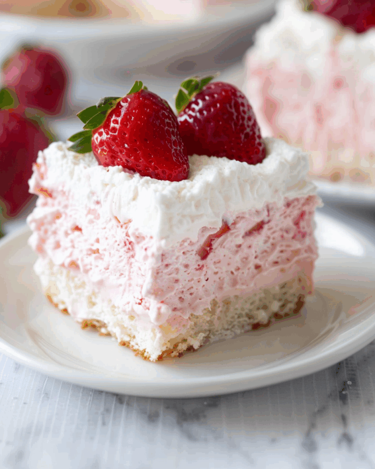 3 Ingredient No Bake Strawberry Cloud Cake