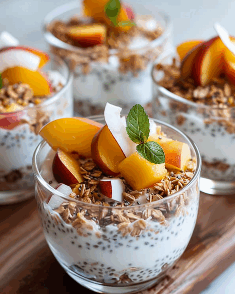 Peachy Chia Coconut Yogurt Cups