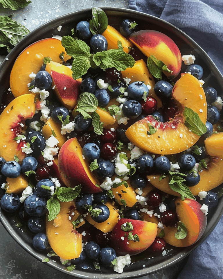 Blueberry Peach Feta Salad