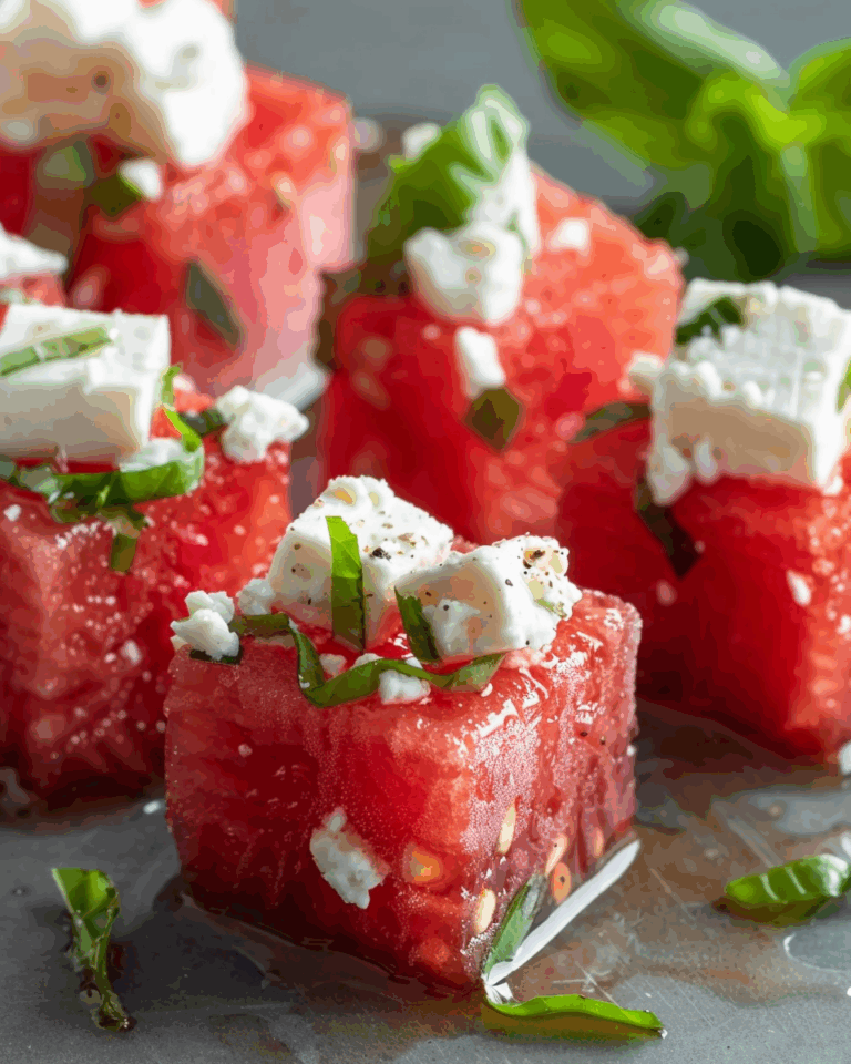 Frozen Watermelon Feta Bites