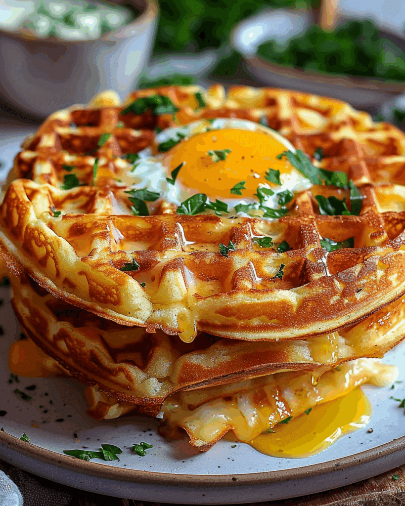 Easy Low Carb Chaffle with Egg and Cheese