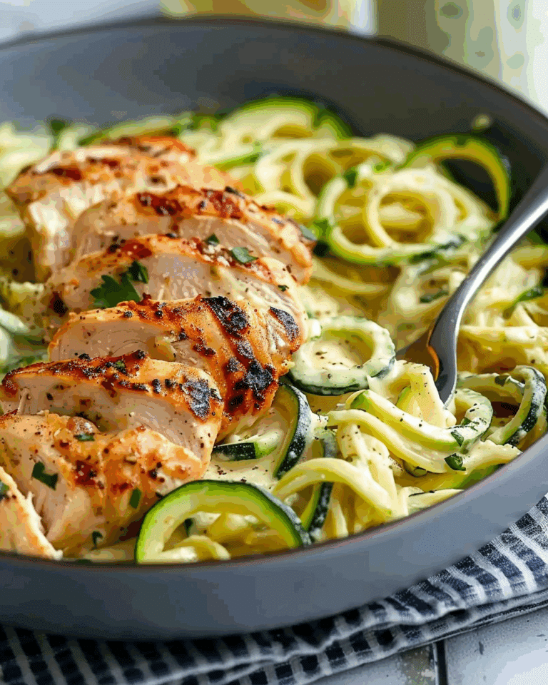 Zucchini Noodle Chicken Alfredo