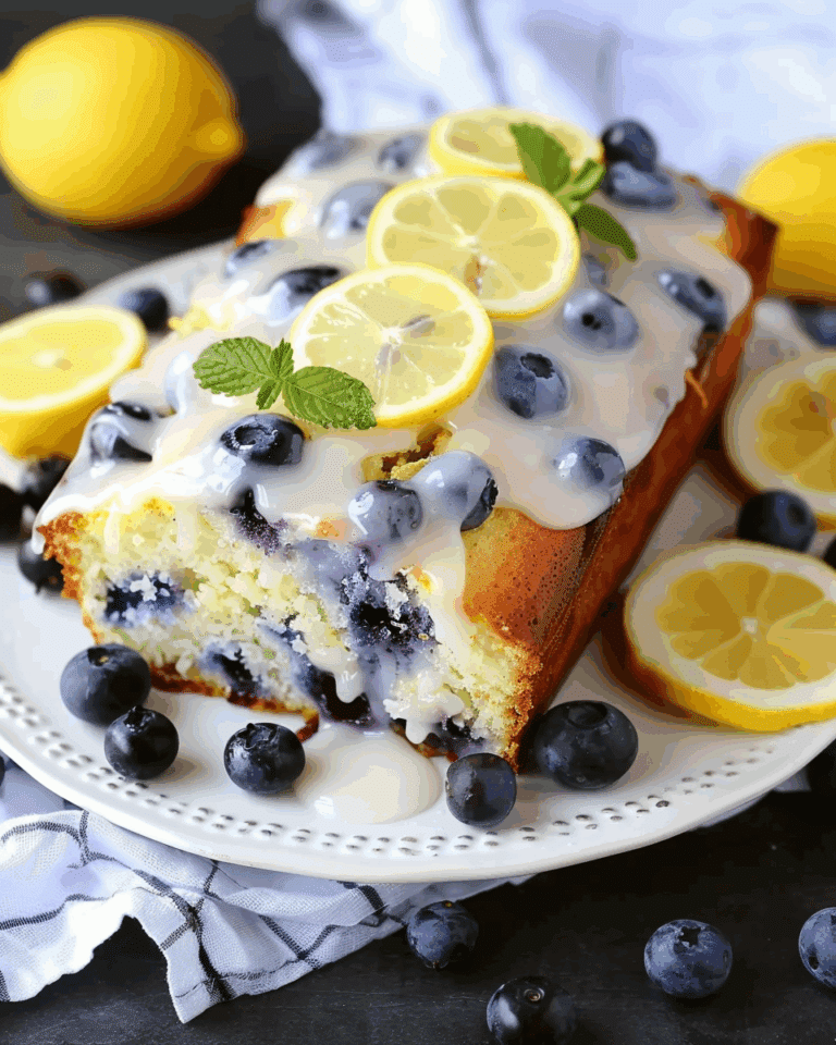 Lemon Blueberry Loaf with Lemon Glaze