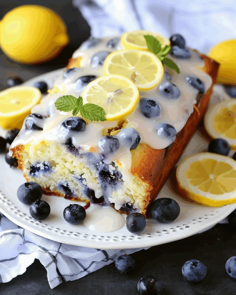 Lemon Blueberry Loaf with Lemon Glaze