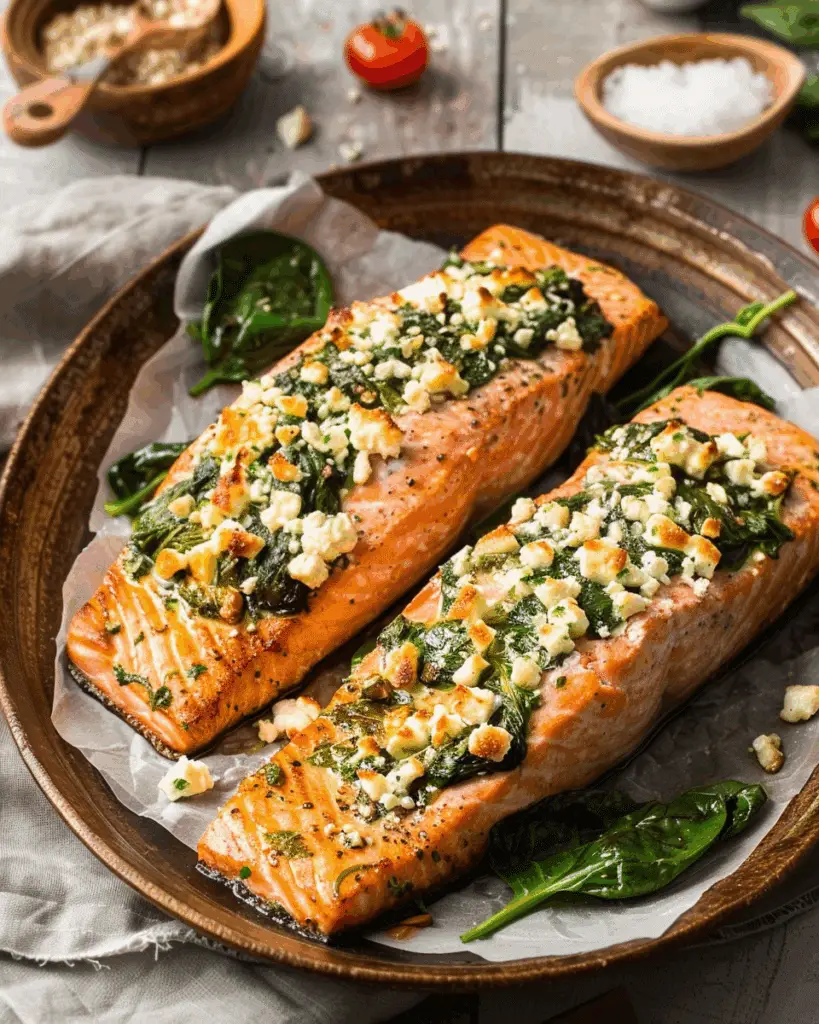 Stuffed Salmon With Spinach & Feta