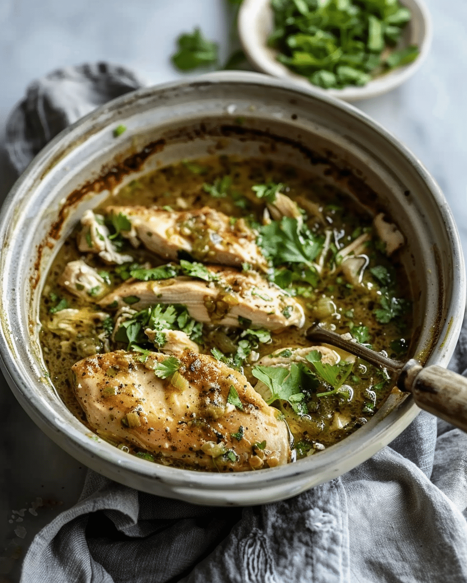 Easy Slow Cooker Salsa Verde Chicken