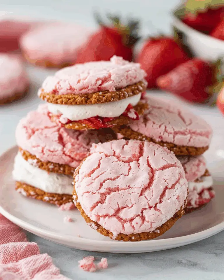 Soft Strawberry Cake Mix Sandwich Cookies
