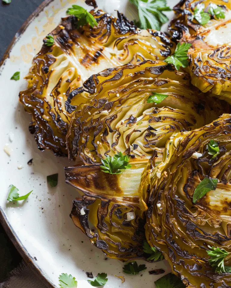 Roasted Cabbage Steaks with Garlic and Herbs