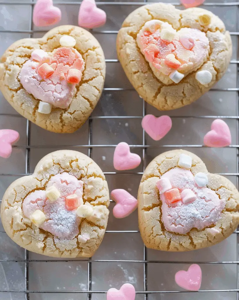 Conversation Heart Cookies with Marshmallow Fluff