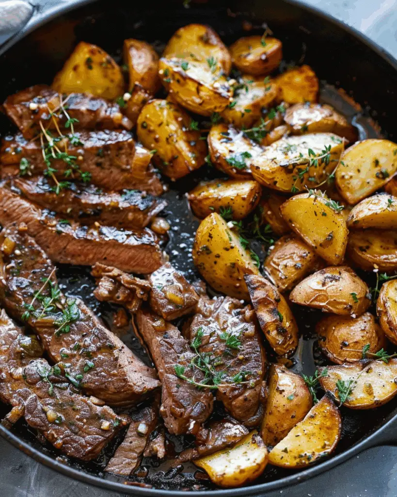 Garlic Butter Steak and Potatoes Skillet