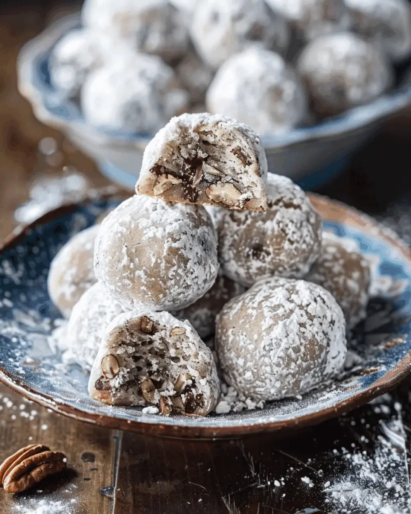 Pecan Chocolate Snowball Cookies