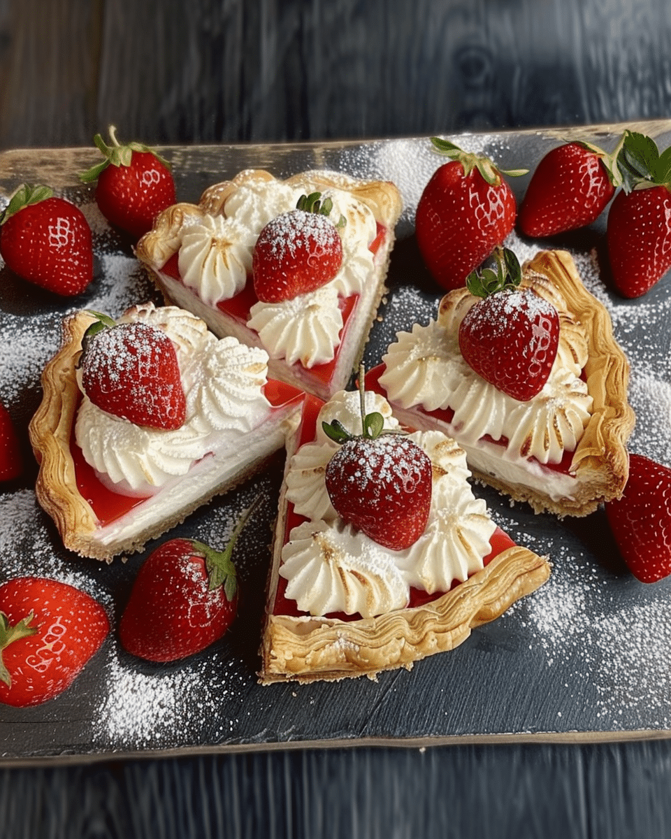 Puff Pastry Strawberry Cheesecake