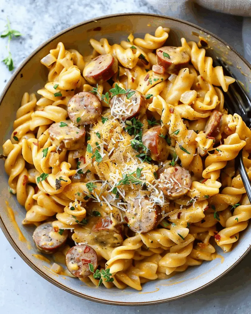 One Pot Creamy Cajun Sausage Pasta
