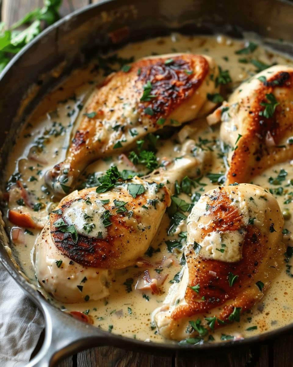 Smothered Creamy Skillet Chicken