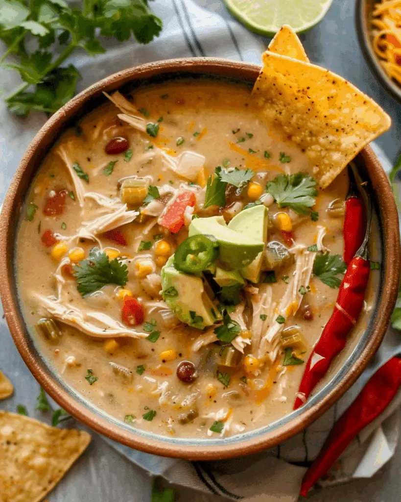 Green Chile Chicken Enchilada Soup