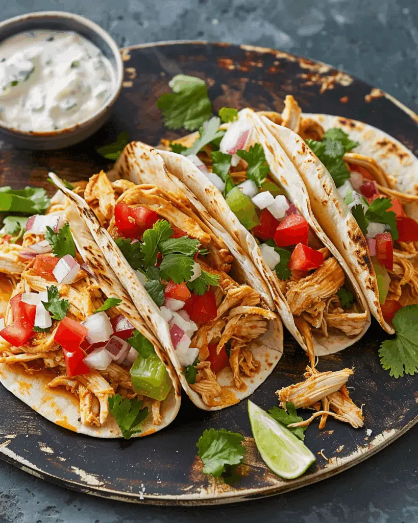 Crockpot Shredded Chicken Tacos