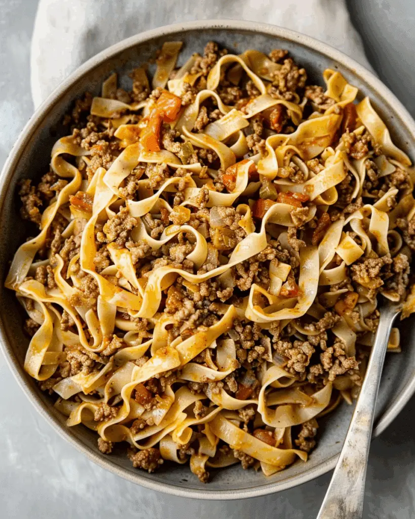 Ground Beef and Quick‑Cooking Egg Noodles Dinner