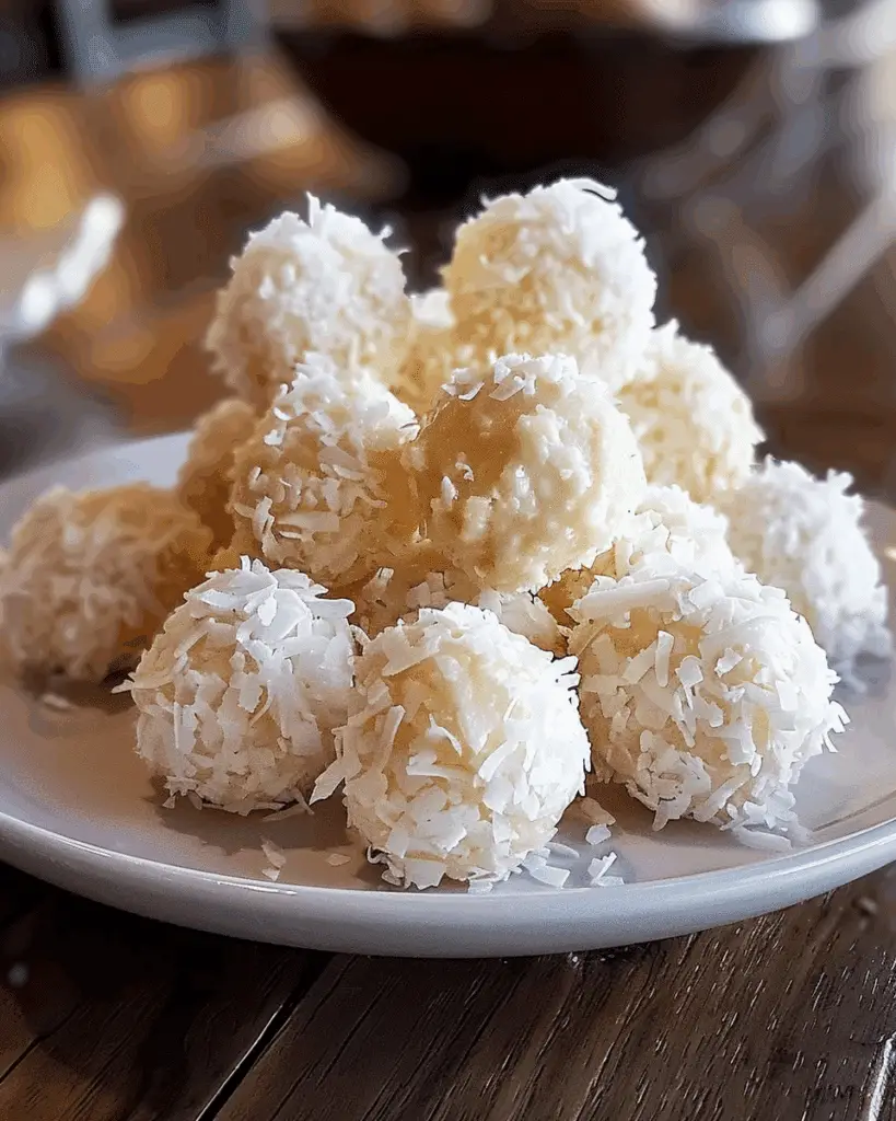 No Bake Cream Cheese Coconut Snowballs