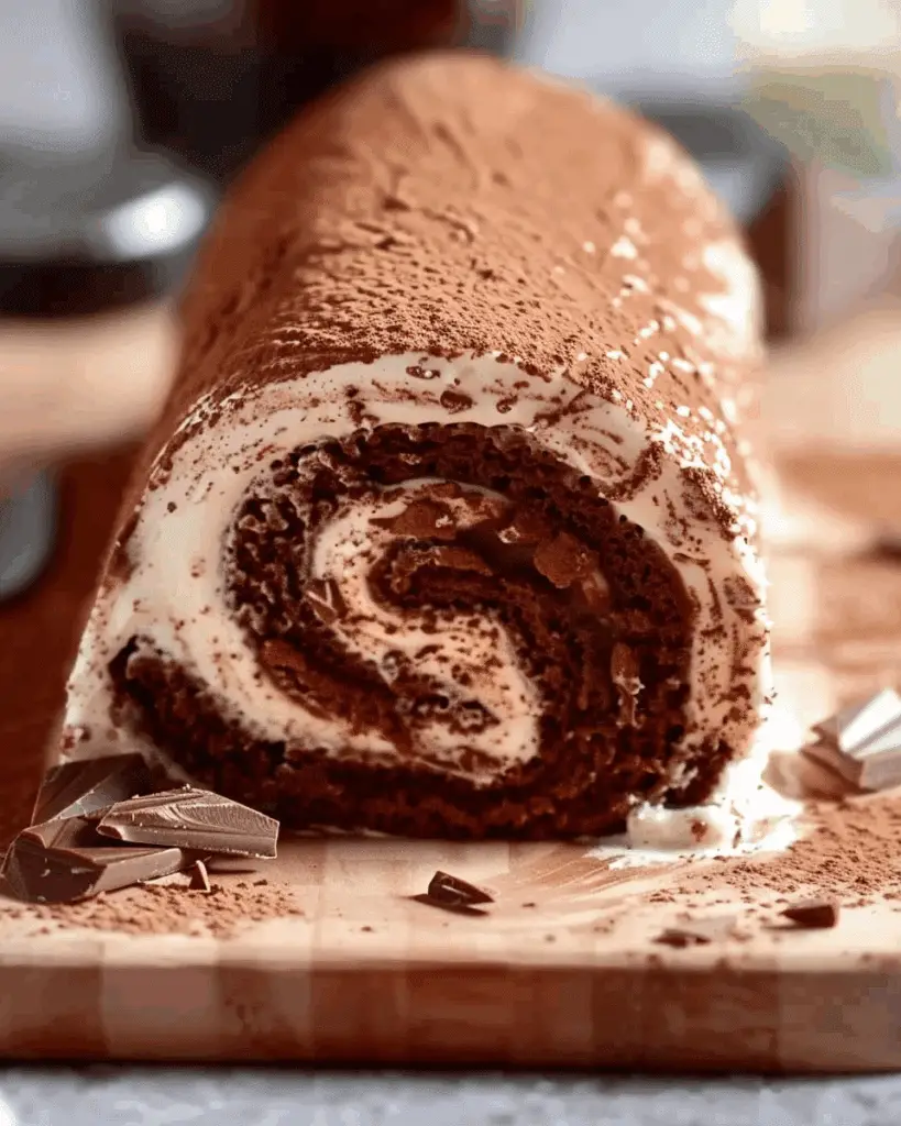 Moist & Fluffy Chocolate Roll Cake