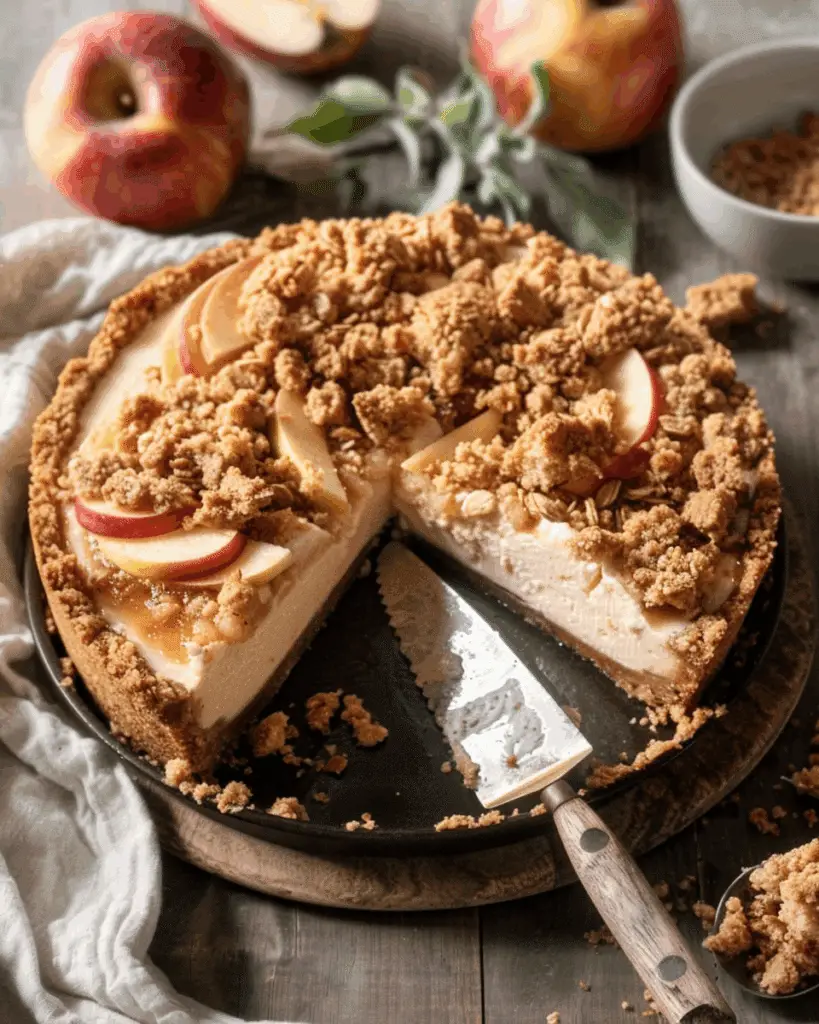 Best Apple Crumble Cheesecake