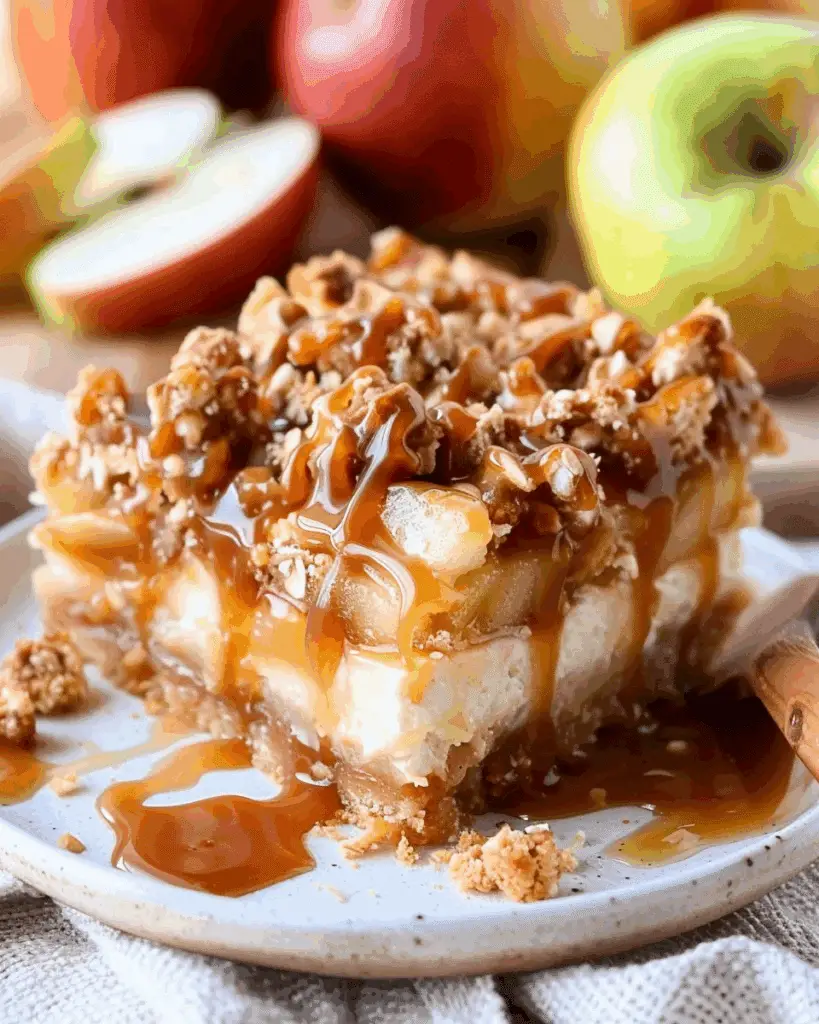 Irresistible Caramel Apple Cheesecake Bars