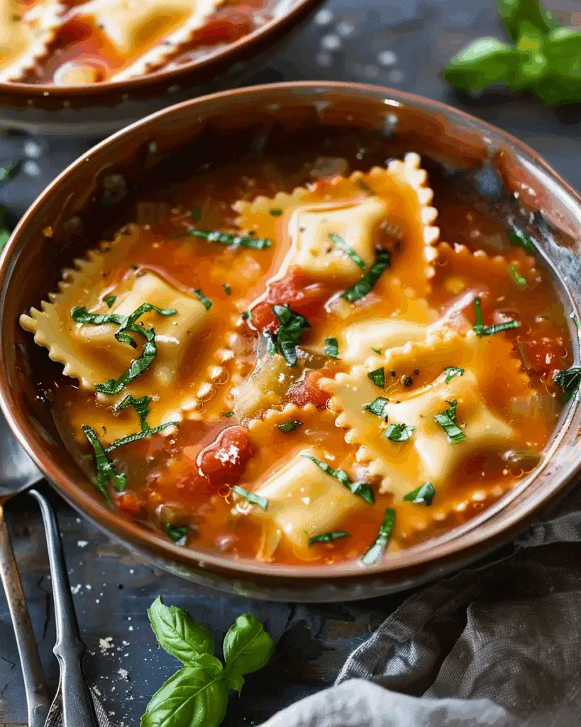 One‑Pot Vegetarian Ravioli Soup