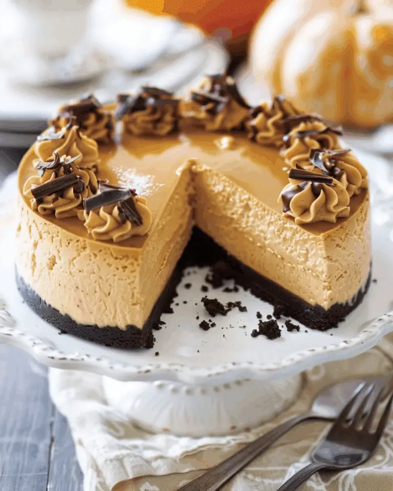 Creamy Pumpkin Cheesecake with a Chocolatey Twist