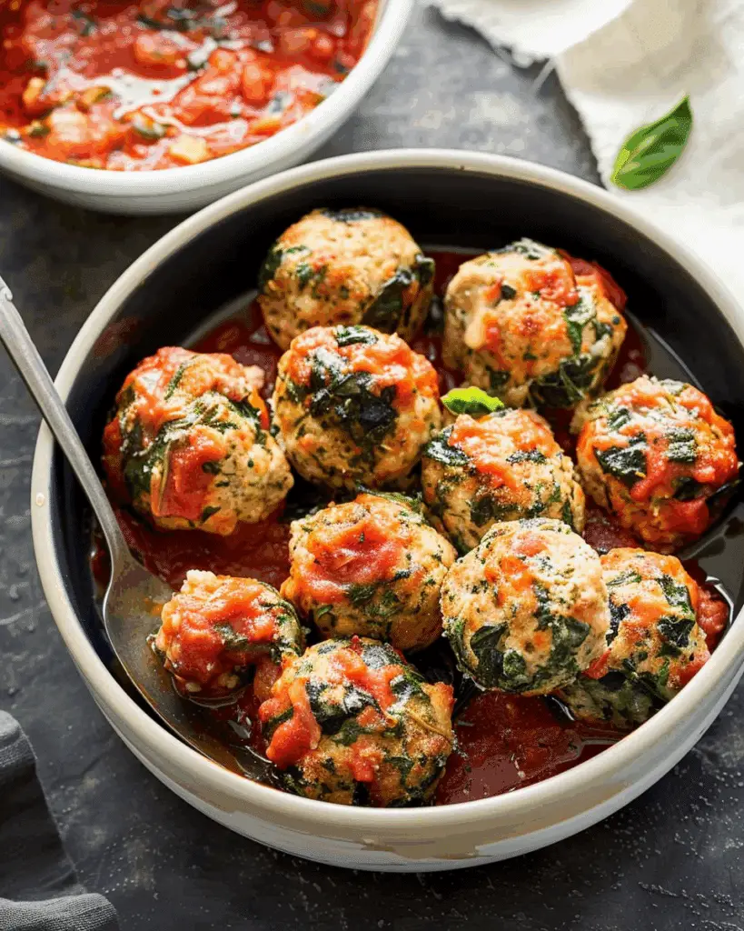 Turkey, Spinach & Cheese Meatballs