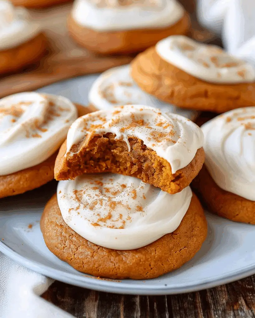 Soft Pumpkin Cookies with Cream Cheese Icing