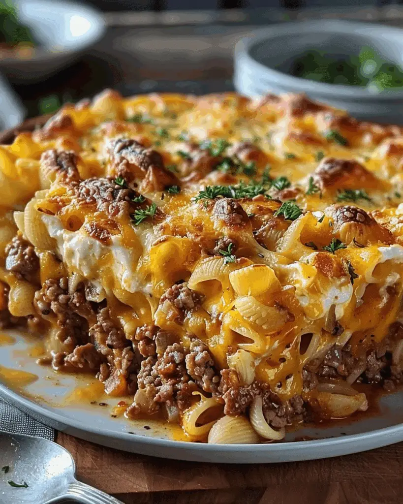 Meatloaf and Cheddar Shells Casserole