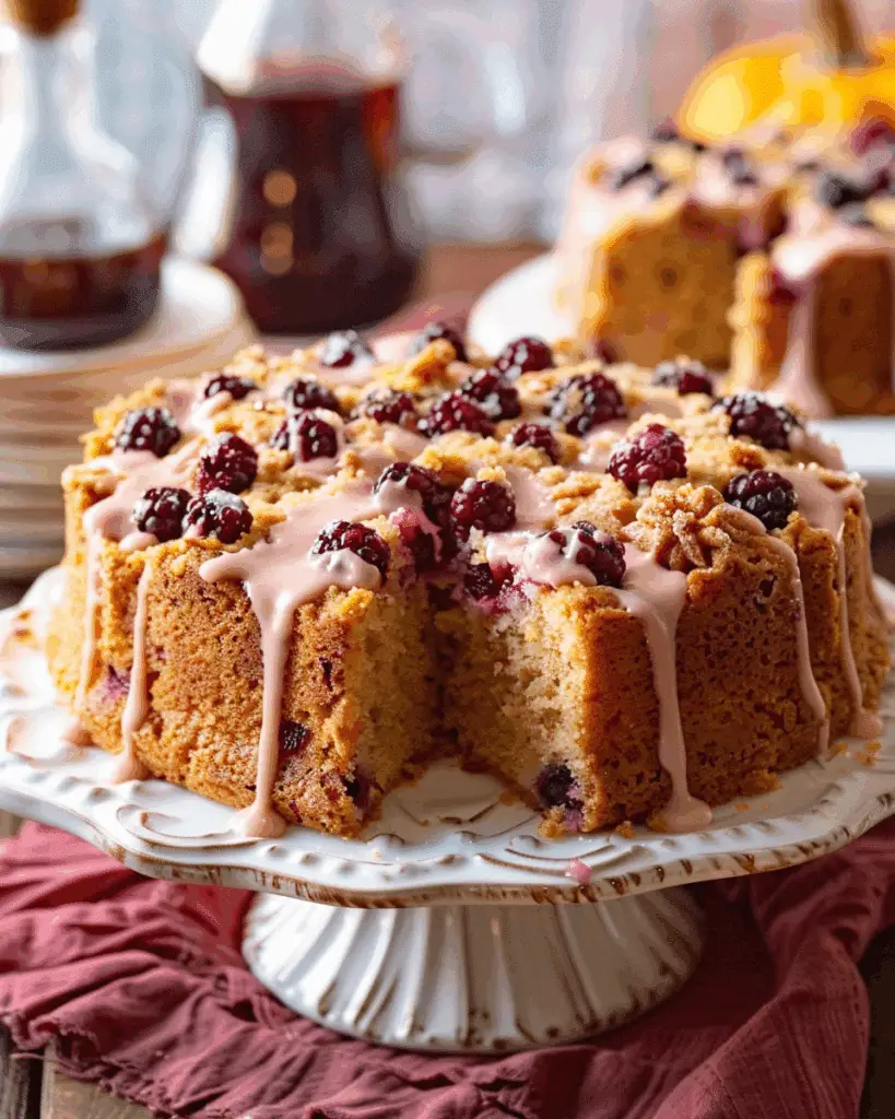 Fluffy Pumpkin Cranberry Coffee Cake