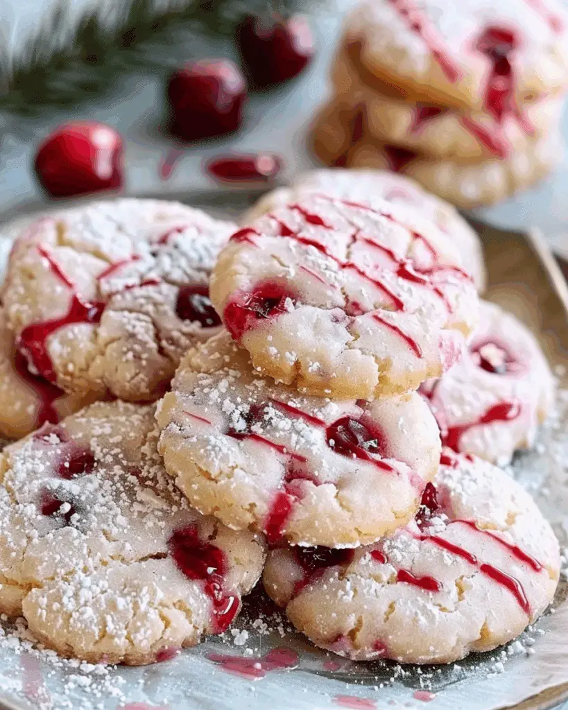 Cherry Almond Shortbread Cookies