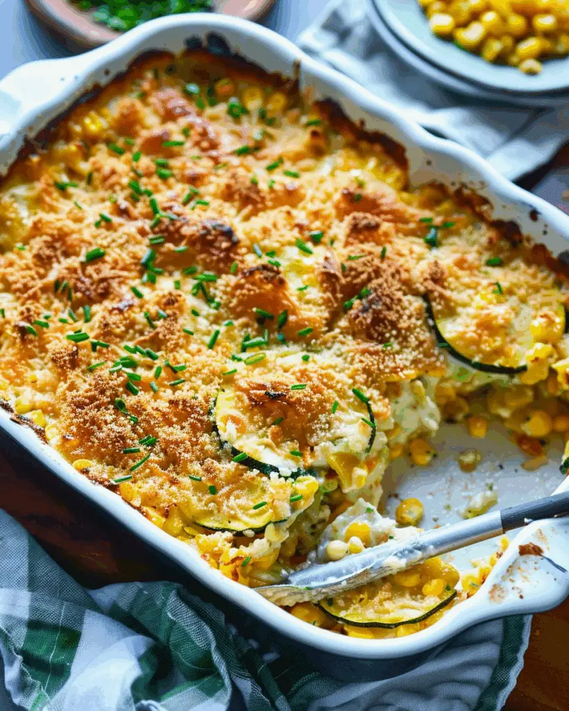 Zucchini, Squash, and Corn Casserole